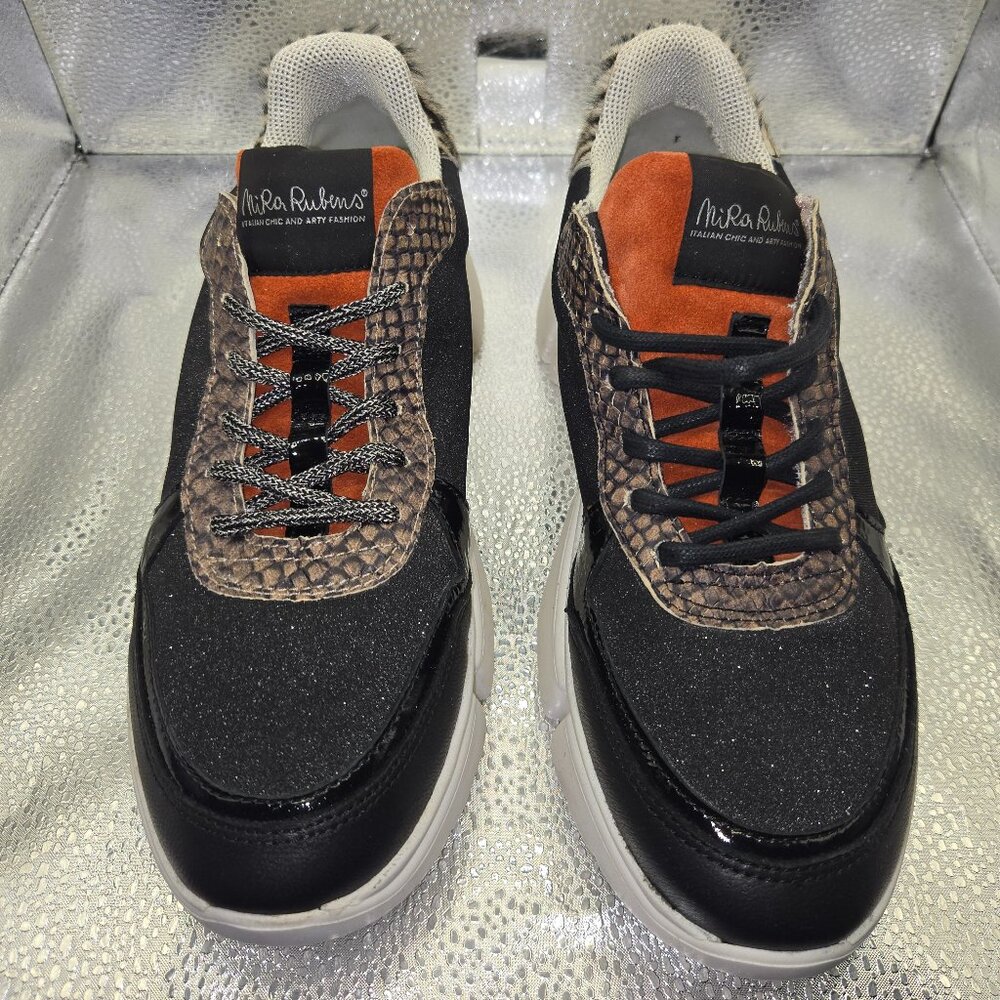 NIRA RUBENS Sneakers US7 UK4 EU37 Logo Glitter Made in Italy